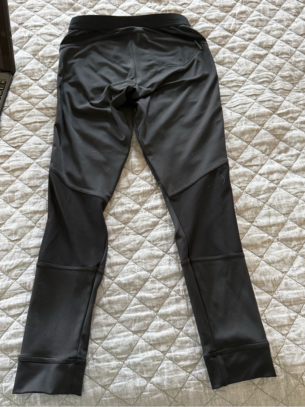 adidas Black Leggings with White Logo Tape - Picture 4 of 6